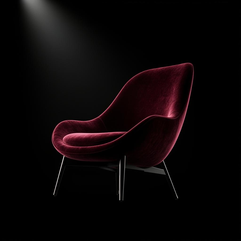 Signature crimson velvet accent chair